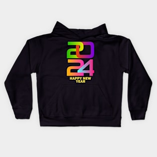 New Years Eve 2024 Colorful New Year Kids Hoodie